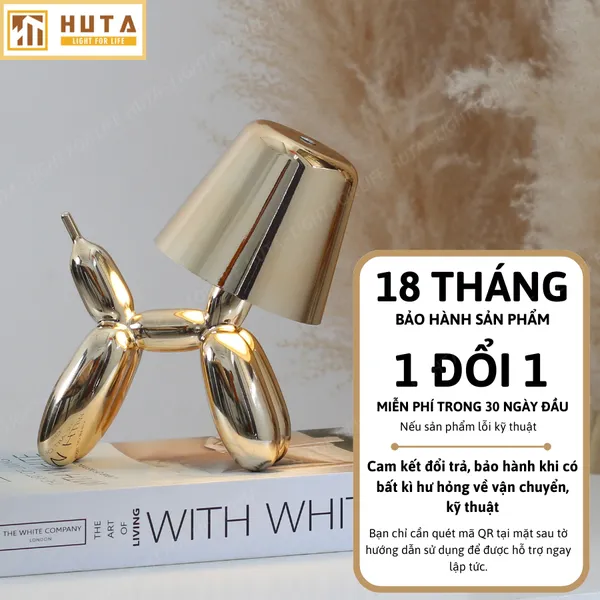 Đèn Bàn Trang Trí HUTA Light For Life DOGO Pin Sạc Tích Điện, Điều Chỉnh Độ Sáng, Decor Phòng