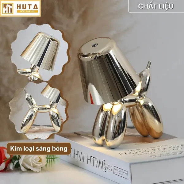 Đèn Bàn Trang Trí HUTA Light For Life DOGO Pin Sạc Tích Điện, Điều Chỉnh Độ Sáng, Decor Phòng