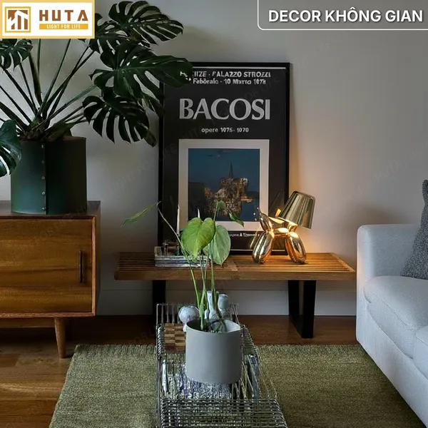 Đèn Bàn Trang Trí HUTA Light For Life DOGO Pin Sạc Tích Điện, Điều Chỉnh Độ Sáng, Decor Phòng