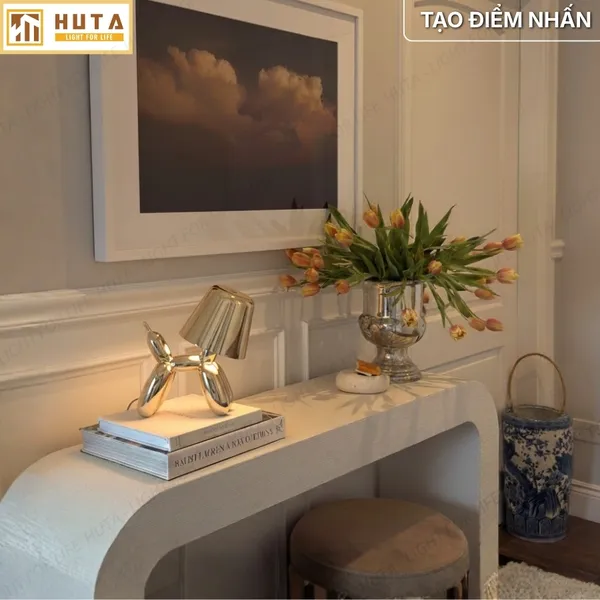 Đèn Bàn Trang Trí HUTA Light For Life DOGO Pin Sạc Tích Điện, Điều Chỉnh Độ Sáng, Decor Phòng