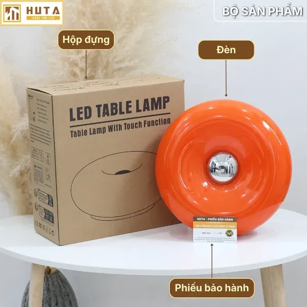 Đèn Bàn Trang Trí HUTA Light For Life DONUT Phong Cách Hiện Đại, Decor Phòng, Điều Chỉnh Độ Sáng