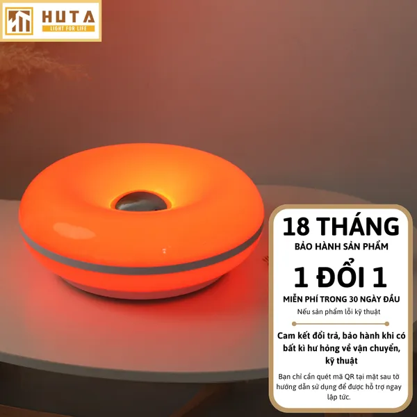 Đèn Bàn Trang Trí HUTA Light For Life DONUT Phong Cách Hiện Đại, Decor Phòng, Điều Chỉnh Độ Sáng