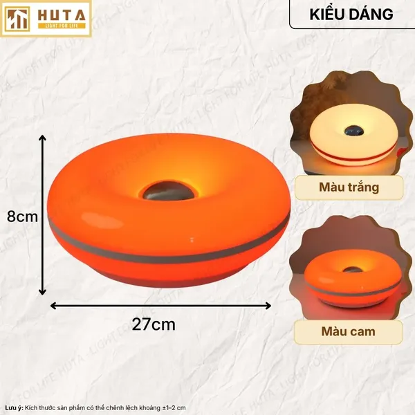 Đèn Bàn Trang Trí HUTA Light For Life DONUT Phong Cách Hiện Đại, Decor Phòng, Điều Chỉnh Độ Sáng