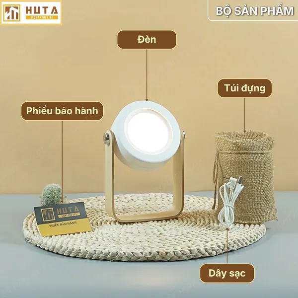 Đèn Bàn LED HUTA Light For Life DS01 Đổi Kiểu Đa Dạng, Tăng Giảm 3 Mức Sáng, Decor Trang Trí