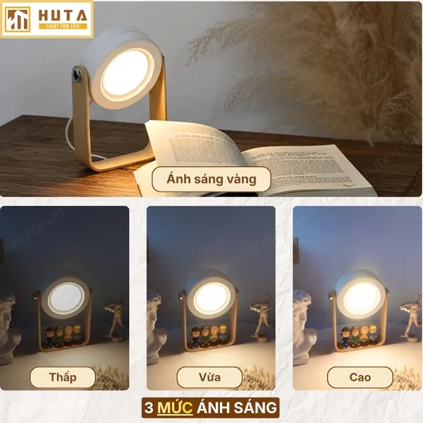 Đèn Bàn LED HUTA Light For Life DS01 Đổi Kiểu Đa Dạng, Tăng Giảm 3 Mức Sáng, Decor Trang Trí