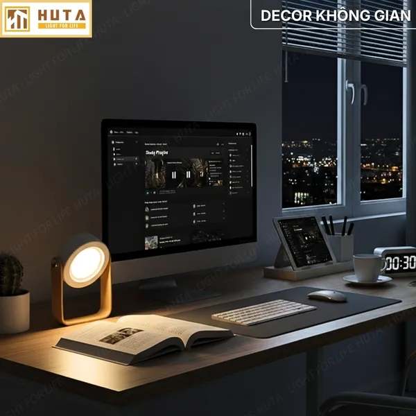 Đèn Bàn LED HUTA Light For Life DS01 Đổi Kiểu Đa Dạng, Tăng Giảm 3 Mức Sáng, Decor Trang Trí