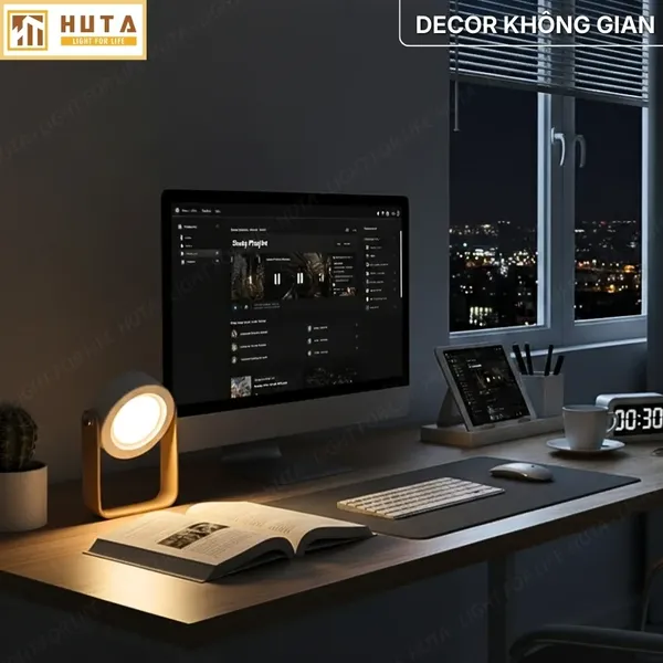 Đèn Bàn Đọc Sách HUTA Light For Life DS1 Đổi Kiểu Đa Dạng, Tăng Giảm 3 Mức Sáng, Decor Trang Trí