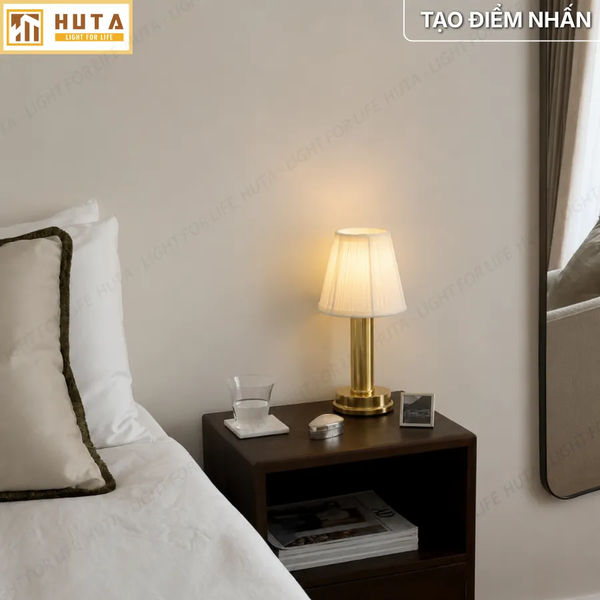 Đèn Bàn Decor Mới HUTA Light For Life RESBED1 Chạm Cảm Ứng, Pin Sạc Tích Điện, Bảo Hành 18 Tháng