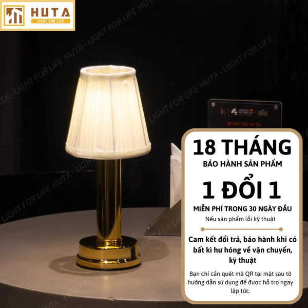 Đèn Bàn Decor Mới HUTA Light For Life RESBED1 Chạm Cảm Ứng, Pin Sạc Tích Điện, Bảo Hành 18 Tháng