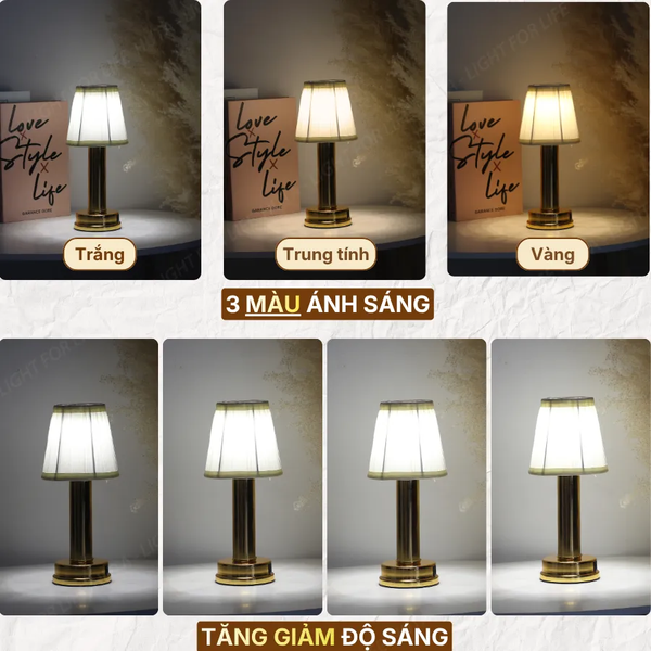 Đèn Bàn Decor Mới HUTA Light For Life RESBED1 Chạm Cảm Ứng, Pin Sạc Tích Điện, Bảo Hành 18 Tháng