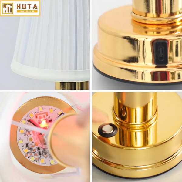 Đèn Bàn Decor Mới HUTA Light For Life RESBED1 Chạm Cảm Ứng, Pin Sạc Tích Điện, Bảo Hành 18 Tháng