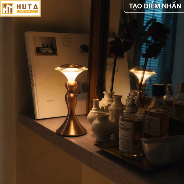 Đèn Bàn Pin Sạc HUTA Light For Life RESCUP Điều Chỉnh Độ Sáng, Kim Loại Sơn Tĩnh Điện, Thiết Kế Hiện Đại