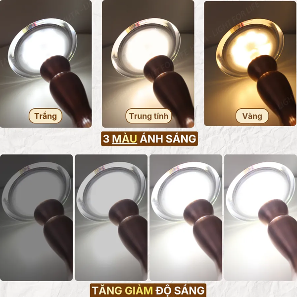 Đèn Bàn Pin Sạc HUTA Light For Life RESCUP Điều Chỉnh Độ Sáng, Kim Loại Sơn Tĩnh Điện, Thiết Kế Hiện Đại