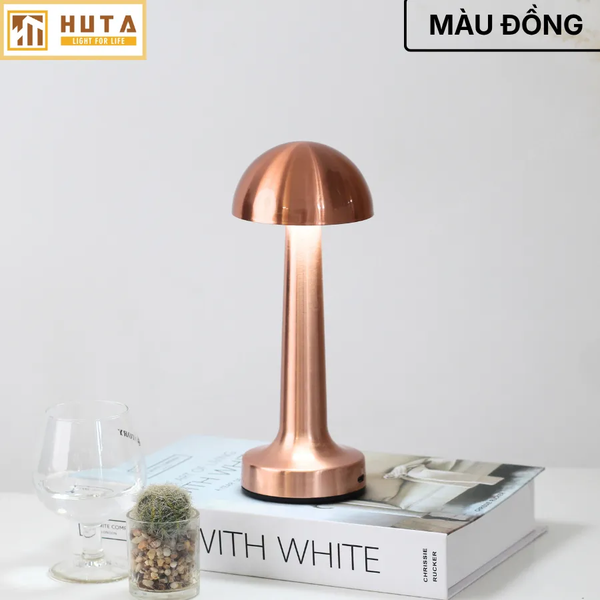 Đèn Bàn Trang Trí HUTA Light For Life RESNON Pin Sạc Tích Điện, Kim Loại Sơn Tĩnh Điện
