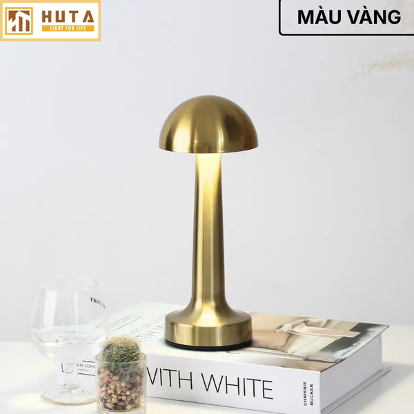 Đèn Bàn Trang Trí HUTA Light For Life RESNON Pin Sạc Tích Điện, Kim Loại Sơn Tĩnh Điện