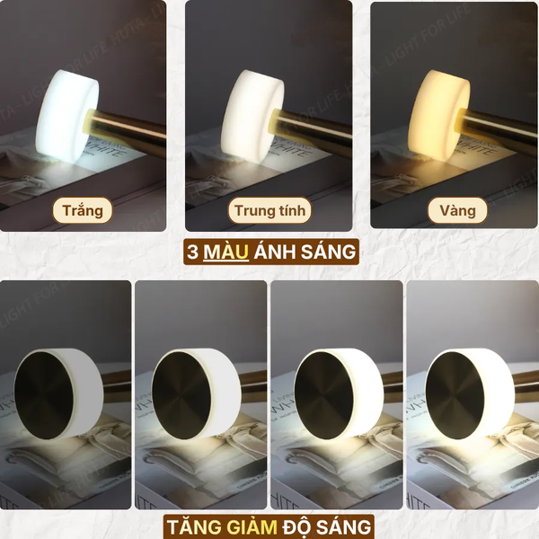 Đèn Bàn Trang Trí HUTA Light For Life RESTA Chạm Cảm Ứng, Điều Chỉnh Độ Sáng, Bảo Hành 18 Tháng