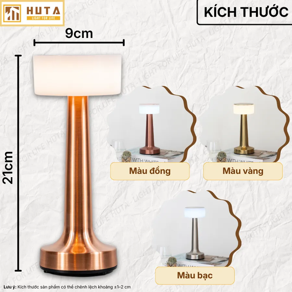 Đèn Bàn Trang Trí HUTA Light For Life RESTA Chạm Cảm Ứng, Điều Chỉnh Độ Sáng, Bảo Hành 18 Tháng