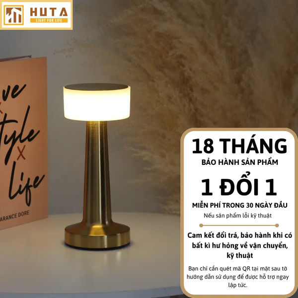 Đèn Bàn Trang Trí HUTA Light For Life RESTA Chạm Cảm Ứng, Điều Chỉnh Độ Sáng, Bảo Hành 18 Tháng