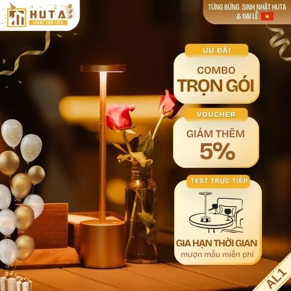 Đèn Bàn Led Quầy Bar, Quán Bar, Nhà Hàng Pin Sạc Tích Điện Mã AL1