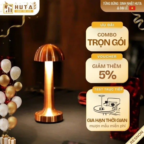 Đèn Bàn Led Quầy Bar, Quán Bar, Nhà Hàng Pin Sạc Tích Điện Mã RESNON