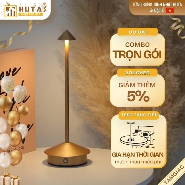 Đèn Bàn Led Quầy Bar, Quán Bar, Nhà Hàng Pin Sạc Tích Điện Mã TAMGIAC