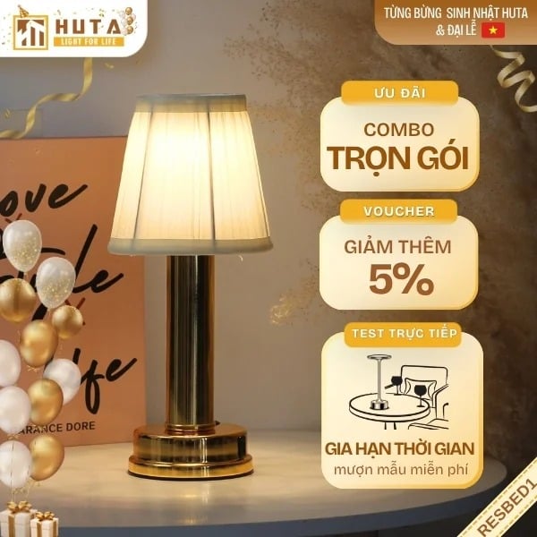 Đèn Bàn Led Quầy Bar, Quán Bar, Nhà Hàng Pin Sạc Tích Điện Mã RESBED1