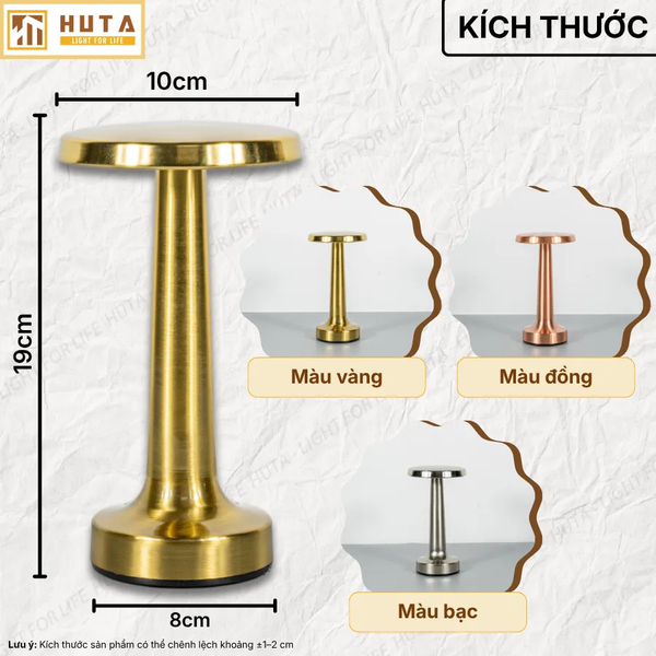 Đèn Bàn Cảm Ứng Hiện Đại HUTA Light For Life RESDIA2 Kim Loại Sơn Tĩnh Điện, Bảo Hành 18 Tháng