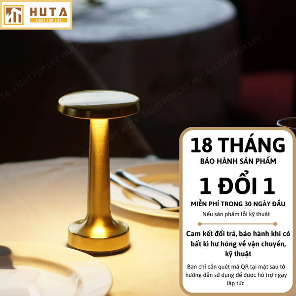 Đèn Bàn Cảm Ứng Hiện Đại HUTA Light For Life RESDIA2 Kim Loại Sơn Tĩnh Điện, Bảo Hành 18 Tháng