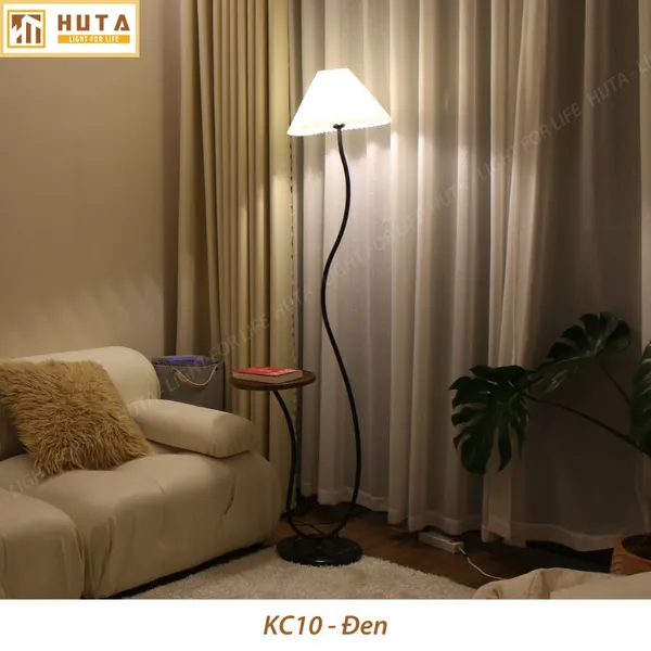 Đèn Cây Đứng Decor HUTA Light For Life KC10 Thân Thép Kết Hợp Bàn Cafe, Trang Trí Nội Thất