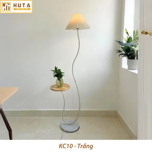 Đèn Cây Đứng Decor HUTA Light For Life KC10 Thân Thép Kết Hợp Bàn Cafe, Trang Trí Nội Thất