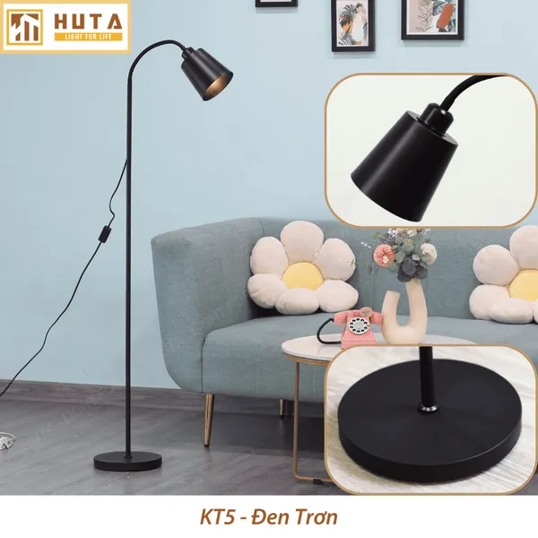 Đèn Cây Đứng Đọc Sách HUTA KT5 Trang Trí Phòng Khách Phong Cách Bắc Âu Ba Màu Sáng