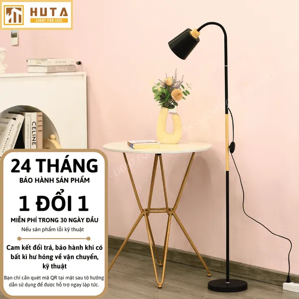 Đèn Cây Đứng Đọc Sách HUTA KT5 Trang Trí Phòng Khách Phong Cách Bắc Âu Ba Màu Sáng