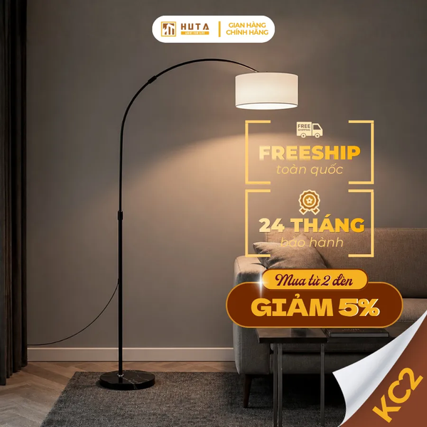Đèn Cây Đứng HUTA Light For Life KC2 Thân Thép Chống Gỉ, Bóng Led Ánh Sáng Vàng