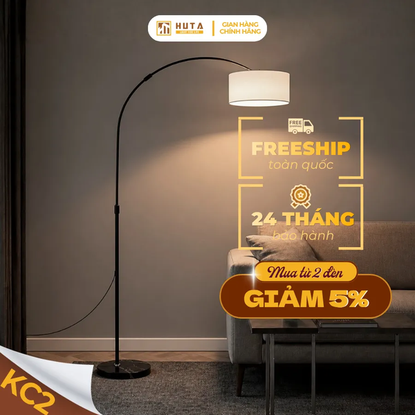 Đèn Cây Đứng HUTA Light For Life KC2 Thân Thép Chống Gỉ, Bóng Led Ánh Sáng Vàng
