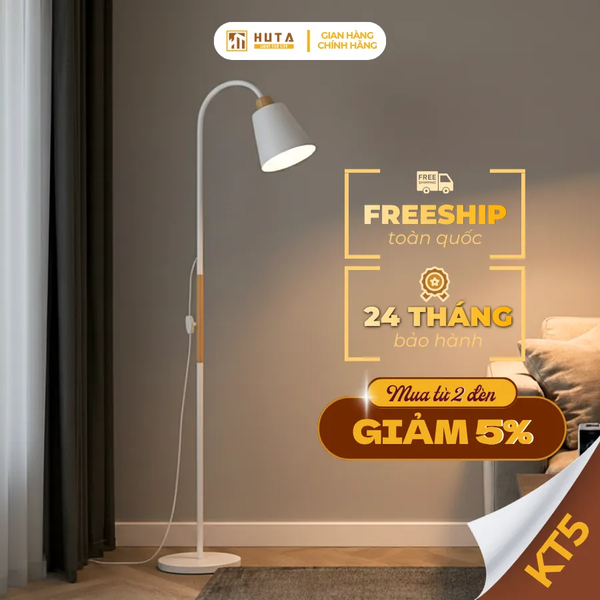 Đèn Cây Đứng Đọc Sách HUTA Light For Life KT5 Trang Trí Phòng Khách Phong Cách Bắc Âu Ba Màu Sáng