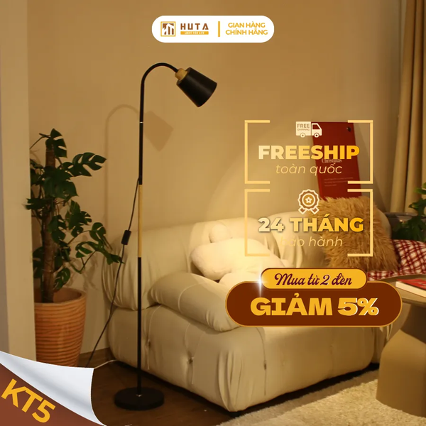 Đèn Cây Đứng Đọc Sách HUTA Light For Life KT5 Trang Trí Phòng Khách Phong Cách Bắc Âu Ba Màu Sáng
