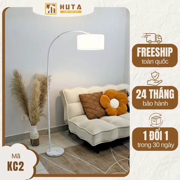 Đèn Cây Đứng HUTA Light For Life KC02 Thân Thép Chống Gỉ, Bóng Led Ánh Sáng Vàng