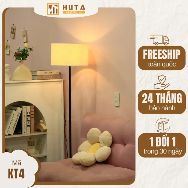Đèn Cây Đứng HUTA Light For Life KT4 Thân Kim Loại, Điều Chỉnh Ánh Sáng Vàng