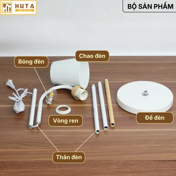 Đèn Cây Đứng Đọc Sách HUTA Light For Life KT5 Trang Trí Phòng Khách Phong Cách Bắc Âu Ba Màu Sáng