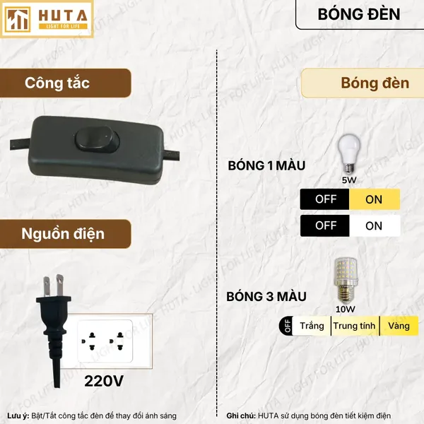 Đèn Cây Đứng Đọc Sách HUTA Light For Life KT5 Trang Trí Phòng Khách Phong Cách Bắc Âu Ba Màu Sáng