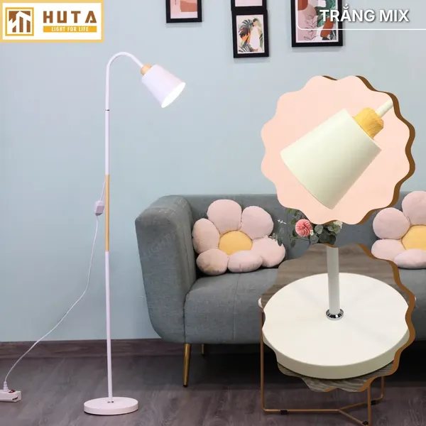 Đèn Cây Đứng Đọc Sách HUTA Light For Life KT5 Trang Trí Phòng Khách Phong Cách Bắc Âu Ba Màu Sáng