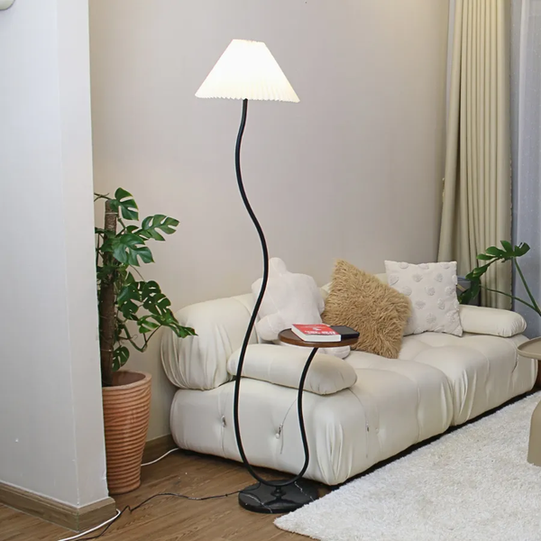 Đèn Cây Đứng Decor HUTA Light For Life KC10 Thân Thép Kết Hợp Bàn Cafe, Trang Trí Nội Thất