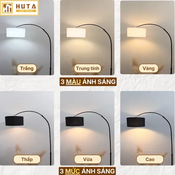 Đèn Cây Đứng HUTA Light For Life KC2 Thân Thép Chống Gỉ, Bóng Led Ánh Sáng Vàng