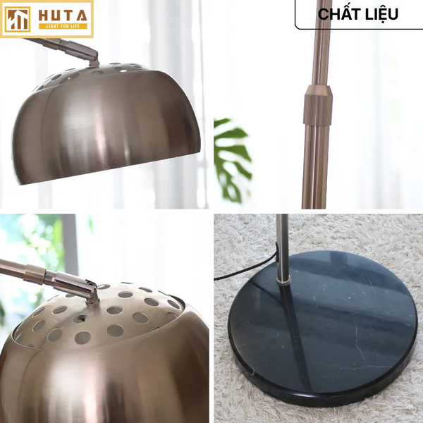 Đèn Cây Đứng HUTA Light For Life KC3 Thân Cong Thân Thép, Bóng Led Ánh Sáng Vàng