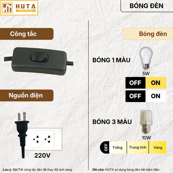 Đèn Cây Đứng Decor HUTA Light For Life KT10 Thiết Kế Cây Nấm, Decor Không Gian Chill, Ánh Sáng Nhiều Màu