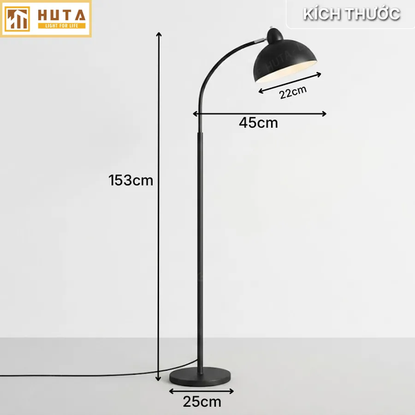 Đèn Cây Đứng Đọc Sách HUTA Light For Life KT9 Thân Kim Loại, Đèn Đứng Đọc Sách, Điều Chỉnh Ánh Sáng