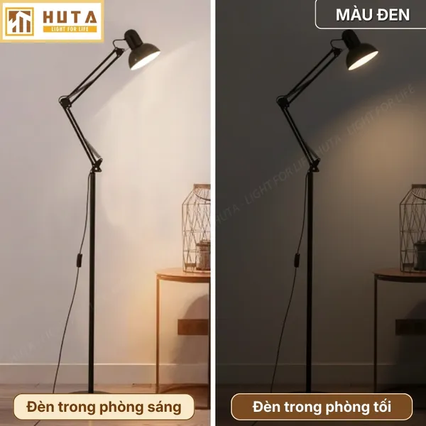 Đèn Cây Đứng HUTA Light For Life KC01 Khớp Nối Cong Điều Chỉnh, Thân Thép, Kiểu Dáng Pixar