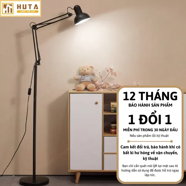 Đèn Cây Đứng HUTA Light For Life KC01 Khớp Nối Cong Điều Chỉnh, Thân Thép, Kiểu Dáng Pixar
