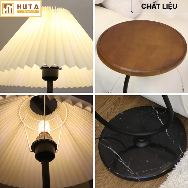 Đèn Cây Đứng Decor HUTA Light For Life KC10 Thân Thép Kết Hợp Bàn Cafe, Trang Trí Nội Thất