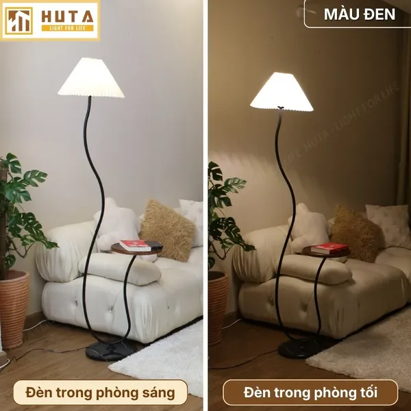 Đèn Cây Đứng Decor HUTA Light For Life KC10 Thân Thép Kết Hợp Bàn Cafe, Trang Trí Nội Thất